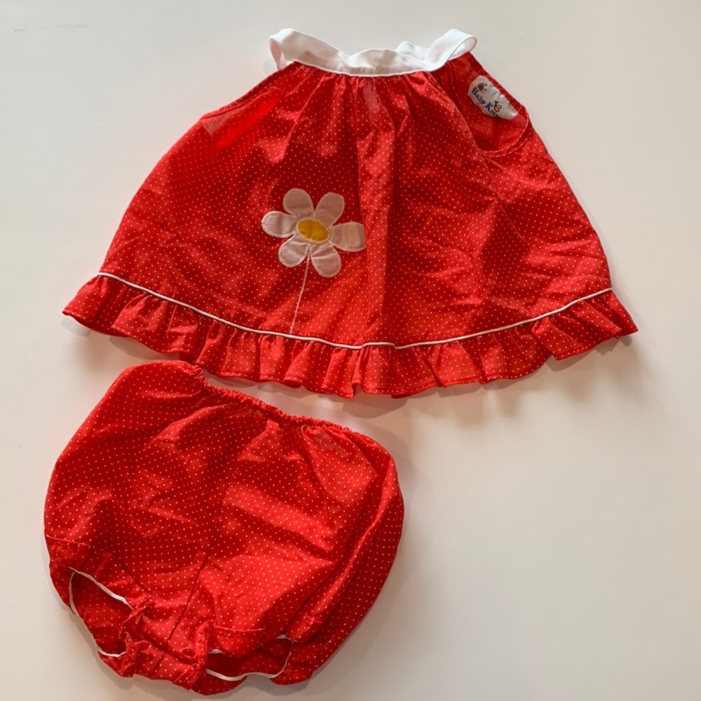 Baby Kisses - 24 month, red and‎ white polka dot 2 pc